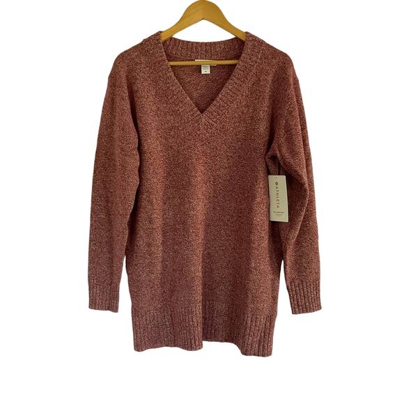 Athleta Vital V Neck Tunic Wool Cashmere Sweater Medium - Picture 1 of 10